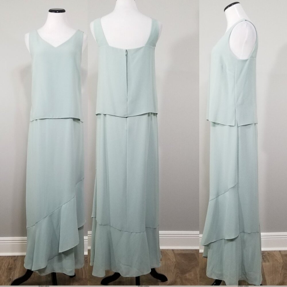 Vintage Y2K Ursula Of Switzerland Maxi Dress 10 Green MOB Wedding Coquette Flaw